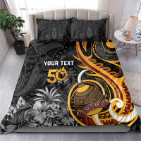 Personalised Papua New Guinea Bedding Set Happy 50th Independence Anniversary - Polynesian Pride