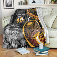 Personalised Papua New Guinea Blanket Happy Independence Day LT05 Black - Polynesian Pride