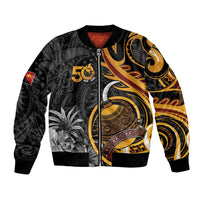 Personalised Papua New Guinea Bomber Jacket Happy Independence Day LT05 Unisex Black - Polynesian Pride