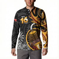 Personalised Papua New Guinea Button Sweatshirt Happy Independence Day LT05 - Polynesian Pride