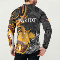 Personalised Papua New Guinea Button Sweatshirt Happy Independence Day LT05 - Polynesian Pride