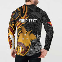 Personalised Papua New Guinea Button Sweatshirt Happy 50th Independence Anniversary - Polynesian Pride