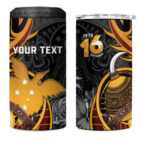 Personalised Papua New Guinea 4 in 1 Can Cooler Tumbler Happy Independence Day LT05 One Size: 16 oz Black - Polynesian Pride