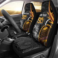 Personalised Papua New Guinea Car Seat Cover Happy 50th Independence Anniversary - Polynesian Pride