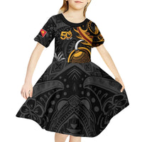 Personalised Papua New Guinea Kid Short Sleeve Dress Happy 50th Independence Anniversary - Polynesian Pride