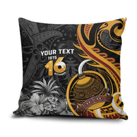Personalised Papua New Guinea Pillow Cover Happy Independence Day LT05 Black - Polynesian Pride