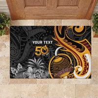 Personalised Papua New Guinea Rubber Doormat Happy 50th Independence Anniversary - Polynesian Pride