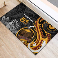 Personalised Papua New Guinea Rubber Doormat Happy 50th Independence Anniversary - Polynesian Pride