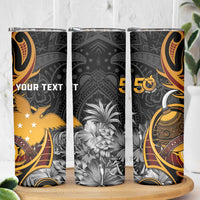 Personalised Papua New Guinea Skinny Tumbler Happy 50th Independence Anniversary - Polynesian Pride