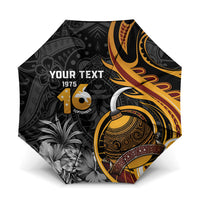 Personalised Papua New Guinea Umbrella Happy Independence Day LT05 One Size Folded 11.42 inch Opened Diameter 37.4 inch Black - Polynesian Pride