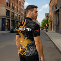 Papua New Guinea Zipper Polo Shirt Happy 50th Independence Anniversary - Polynesian Pride