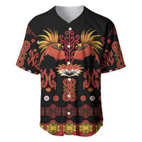 Papua Batik Motif Baseball Jersey Papua Spirit Black Version LT05 Black - Polynesian Pride