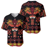 Papua Batik Motif Baseball Jersey Papua Spirit Black Version LT05 - Polynesian Pride
