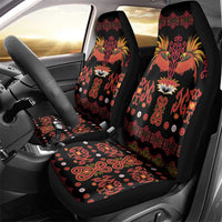 Papua Batik Motif Car Seat Cover Papua Spirit Black Version LT05 - Polynesian Pride