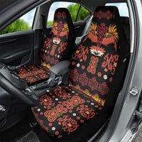 Papua Batik Motif Car Seat Cover Papua Spirit Black Version LT05 - Polynesian Pride
