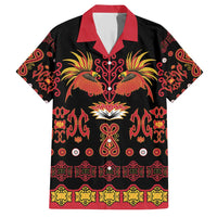 Papua Batik Motif Family Matching Short Sleeve Bodycon Dress and Hawaiian Shirt Papua Spirit Black Version - Polynesian Pride
