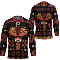 Papua Batik Motif Hockey Jersey Papua Spirit Black Version - Polynesian Pride