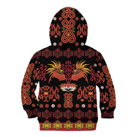 Papua Batik Motif Kid Hoodie Papua Spirit Black Version - Polynesian Pride