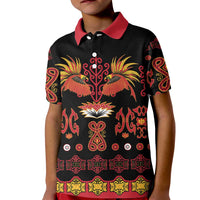 Papua Batik Motif Kid Polo Shirt Papua Spirit Black Version - Polynesian Pride