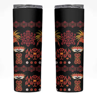 Papua Batik Motif Skinny Tumbler Papua Spirit Black Version - Polynesian Pride