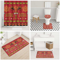 Papua Batik Motif Bathroom Set Papua Spirit Red Version - Polynesian Pride