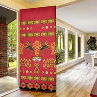 Papua Batik Motif Door Cover Papua Spirit Red Version - Polynesian Pride