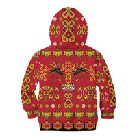 Papua Batik Motif Kid Hoodie Papua Spirit Red Version - Polynesian Pride