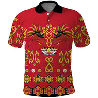 Papua Batik Motif Polo Shirt Papua Spirit Red Version - Polynesian Pride
