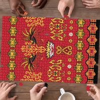 Papua Batik Motif Puzzle Papua Spirit Red Version - Polynesian Pride