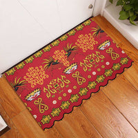 Papua Batik Motif Rubber Doormat Papua Spirit Red Version - Polynesian Pride