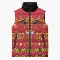 Papua Batik Motif Sleeveless Puffer Jacket Papua Spirit Red Version - Polynesian Pride