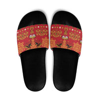 Papua Batik Motif Slide Sandals Papua Spirit Red Version - Polynesian Pride