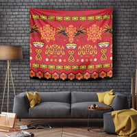 Papua Batik Motif Tapestry Papua Spirit Red Version - Polynesian Pride