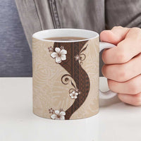 Polynesia Hibiscus Ceramic Mug Cameo Curve Motif - Polynesian Pride