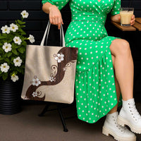 Polynesia Hibiscus Tote Bag Cameo Curve Motif - Polynesian Pride