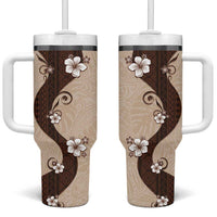 Polynesia Hibiscus Tumbler With Handle Cameo Curve Motif - Polynesian Pride