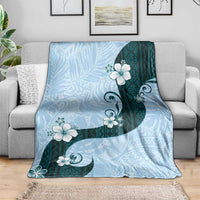 Polynesia Hibiscus Blanket Sky Blue Curve Motif LT05 - Polynesian Pride