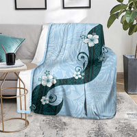 Polynesia Hibiscus Blanket Sky Blue Curve Motif LT05 - Polynesian Pride