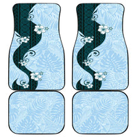 Polynesia Hibiscus Car Mats Sky Blue Curve Motif - Polynesian Pride