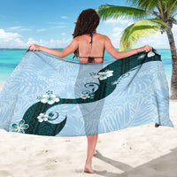 Polynesia Hibiscus Sarong Sky Blue Curve Motif - Polynesian Pride