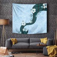 Polynesia Hibiscus Tapestry Sky Blue Curve Motif - Polynesian Pride