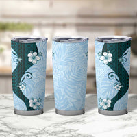 Polynesia Hibiscus Tumbler Cup Sky Blue Curve Motif - Polynesian Pride