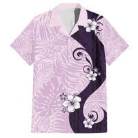 Polynesia Hibiscus Family Matching Off Shoulder Maxi Dress and Hawaiian Shirt Thistle Curve Motif - Polynesian Pride
