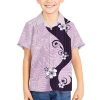 Polynesia Hibiscus Kid Hawaiian Shirt Thistle Curve Motif - Polynesian Pride