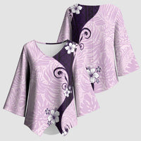 Polynesia Hibiscus Kimono Sleeve Blouse Thistle Curve Motif - Polynesian Pride