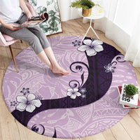 Polynesia Hibiscus Round Carpet Thistle Curve Motif - Polynesian Pride