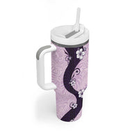 Polynesia Hibiscus Tumbler With Handle Thistle Curve Motif - Polynesian Pride