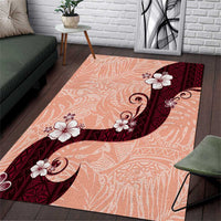 Polynesia Hibiscus Area Rug Rose Bud Curve Motif - Polynesian Pride