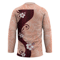 Polynesia Hibiscus Hockey Jersey Rose Bud Curve Motif - Polynesian Pride