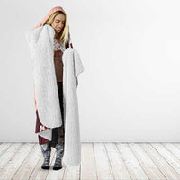 Polynesia Hibiscus Hooded Blanket Rose Bud Curve Motif - Polynesian Pride